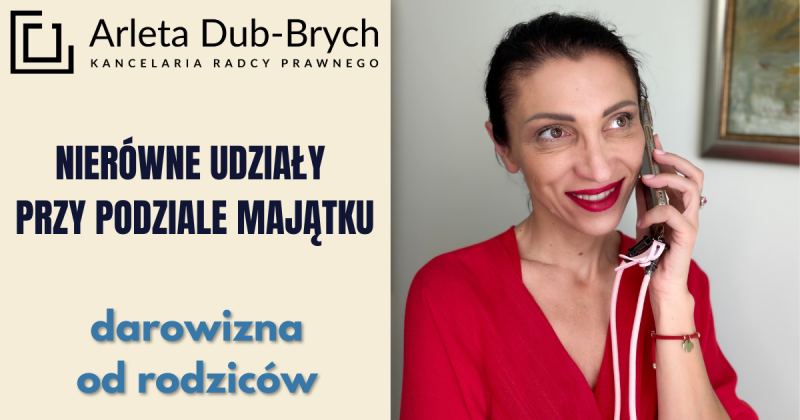 Nierówne udziały przy podziale majątku - darowanie małżonkom mieszkania przez rodziców jednego z nich